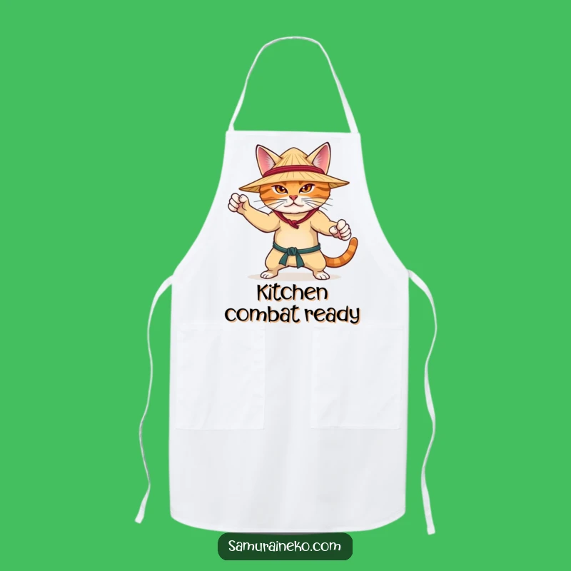 Funny Martial Arts Cat Apron - Hilarious Chef's Gift for Kitchen Warriors