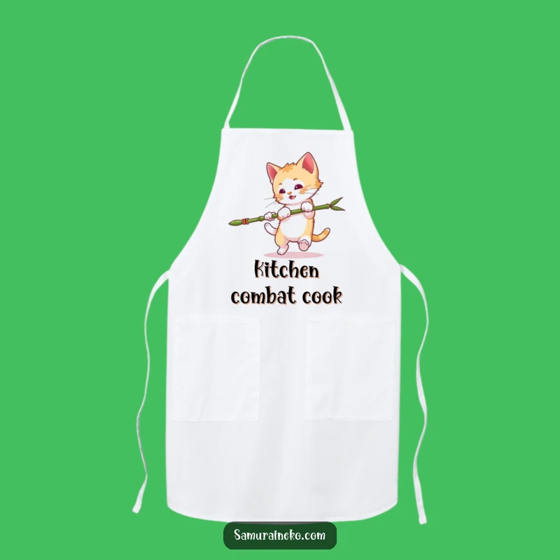 Funny Mischievous Kitten Apron: Ninja Kitchen Wear - Hilarious Funny Gift