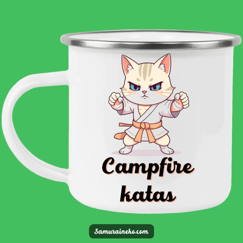 Funny Cat Martial Arts Mug: Exaggerated Stances for Outdoor Fun, Gift