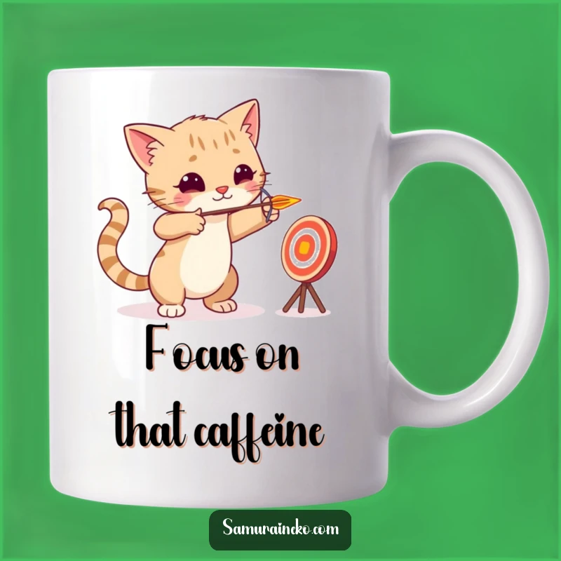 Funny Cat Archer Mug - Tiny Arrow Target Practice Gift