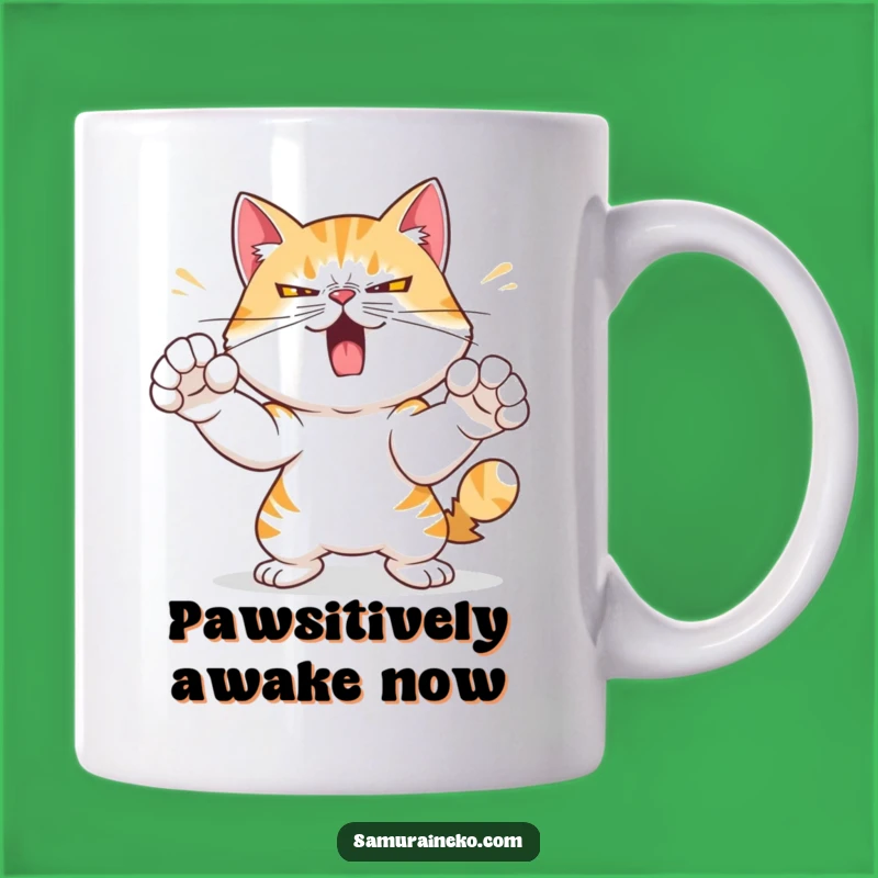 Funny Cat Strike Mug: Mischievous Karate Feline for Determined Pet Lovers