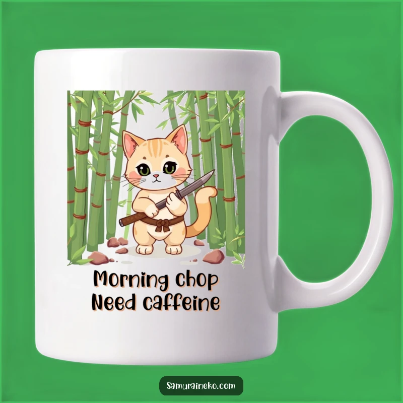 Funny Samurai Cat Mug: Adorable Feline Warrior with Tiny Katana, a Hilarious Gift!