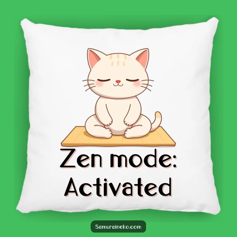 Funny Zen Cat Pillow: Cozy Calm, Hilarious Feline Comfort!