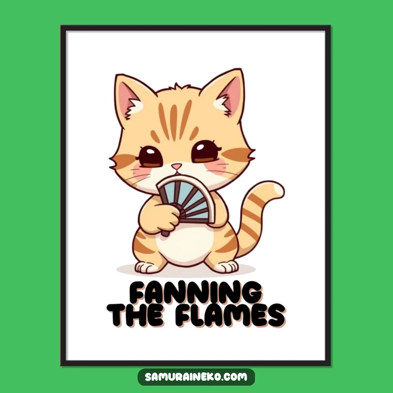 Funny Cat Duelist Digital Print: Whimsical Fan Art, Instant Gift