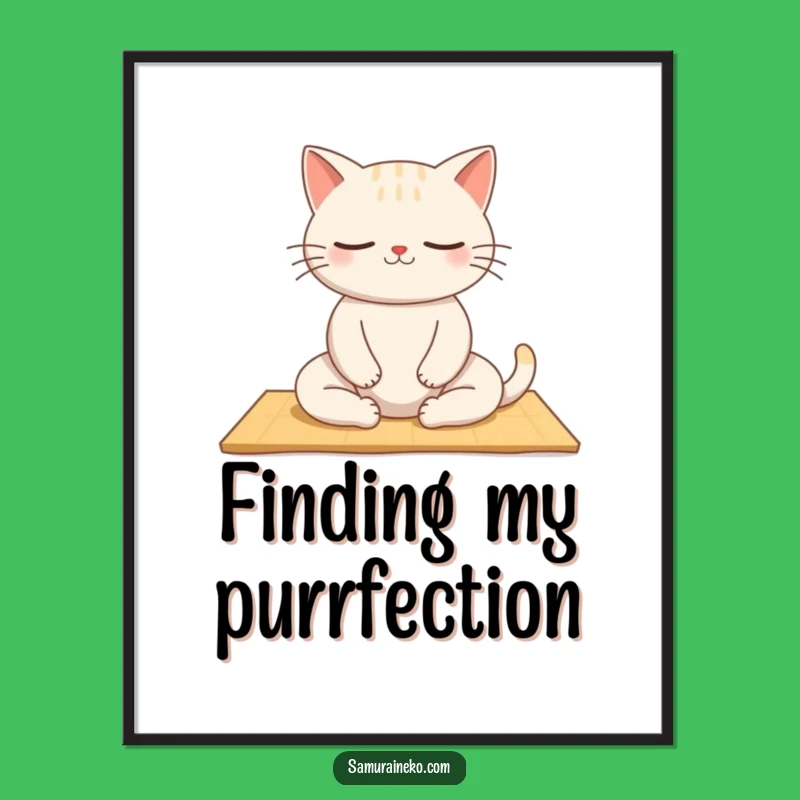 Funny Zen Cat Digital Art: Instant Calm, Hilarious Feline Peace!