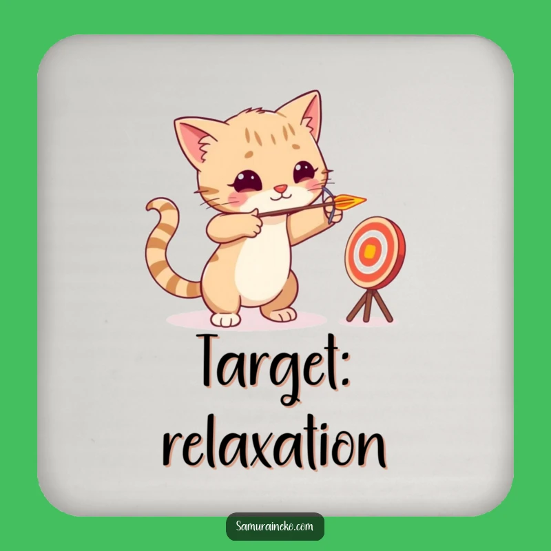 Funny Cat Archer Coaster Set - Tiny Arrow Target Practice Protectors