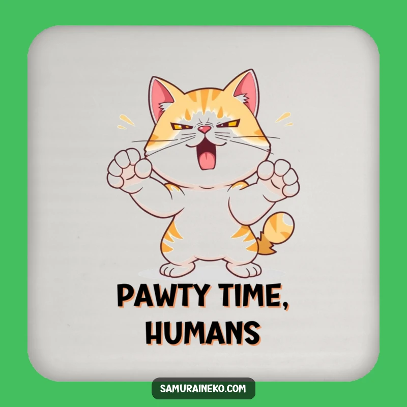 Funny Cat Strike Coaster: Determined Protection with Feline Flair