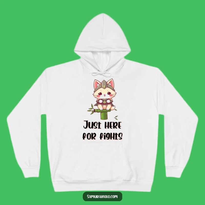 Funny Samurai Cat Hoodie: Cozy Warrior on Bamboo, Ultimate Humorous Gift