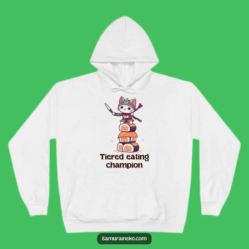 Funny Sushi Cat Warrior Hoodie: Cozy & Epic Balance, Ultimate Funny Gift