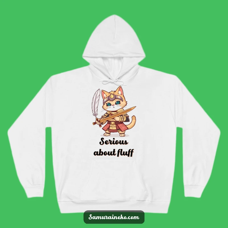 Funny Samurai Cat Armor Hoodie - Cozy & Detailed Warrior Cat Gift