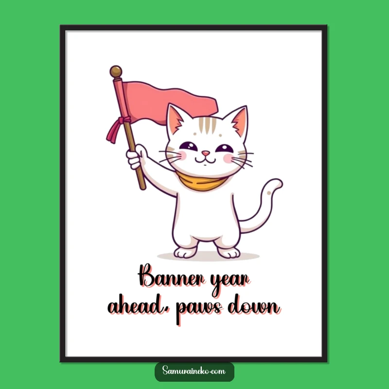 Free Printable Wall Art: Hero Cat Banner for Epic Decor Downloadable Gift