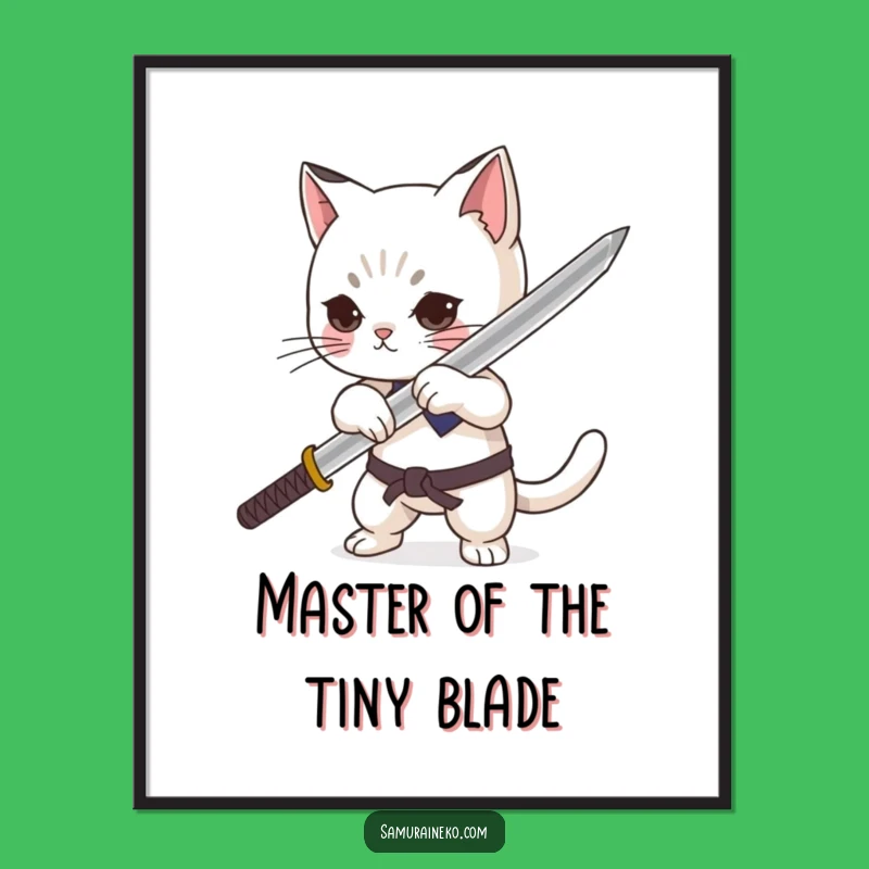 Funny Free Printable Wall Art: Cat Samurai Masterpiece - Humorous Downloadable Home Decor