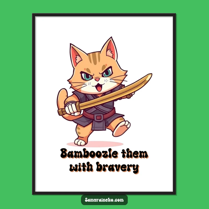 Funny Free Printable Wall Art: Determined Warrior Cat, Downloadable Decor