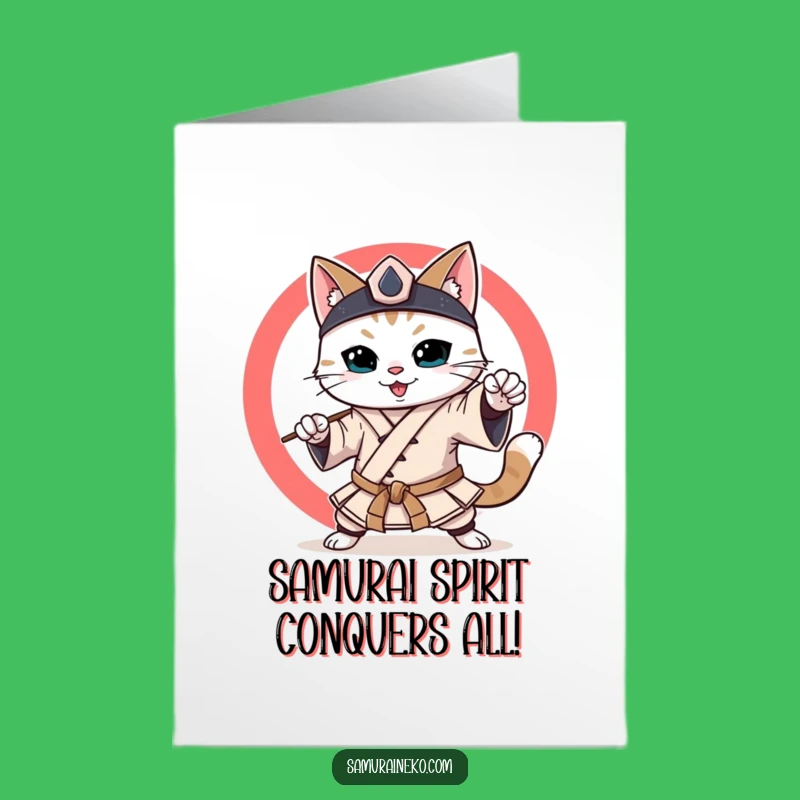 Celebrate their wins with this free printable congratulations card! Our smiling samurai cat is ready to cheer them on. Print at home for a quick congrats.