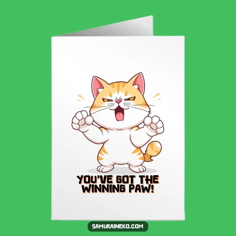 Free Printable Mischievous Cat Card for Fierce Congrats