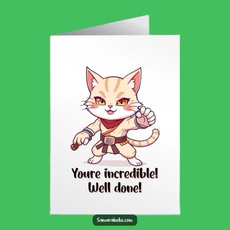 Celebrate their triumph with feline fierceness using this free printable congrats card. Print at home for a mighty message of congratulations.