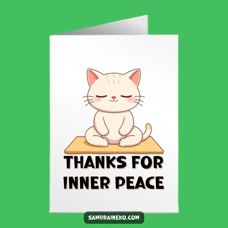 Free Printable Thank You Card: Funny Zen Cat, Grateful Downloadable Gift