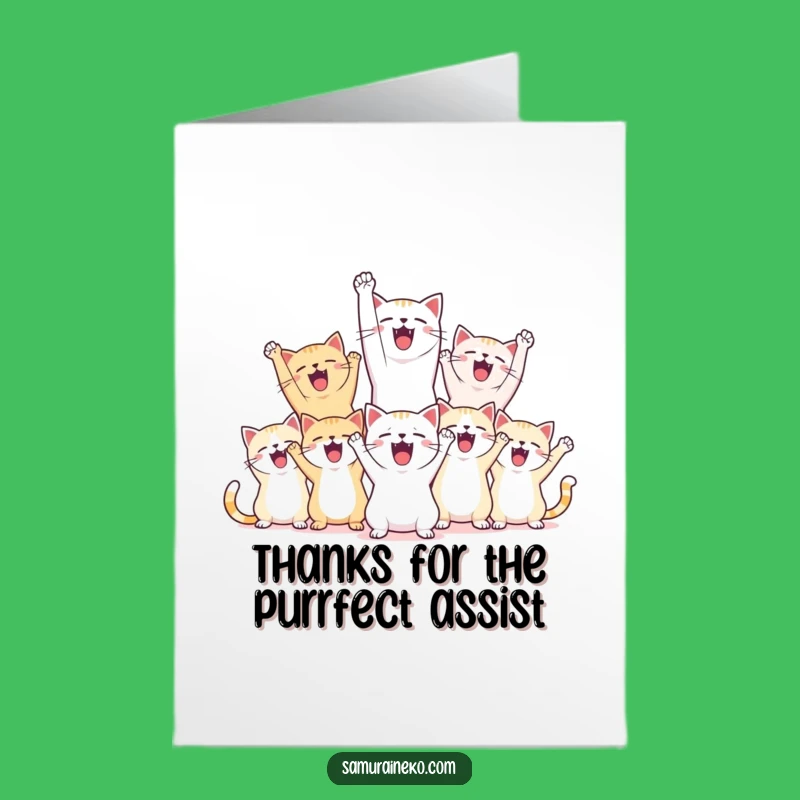 Free Printable Thank You Card: Grateful Cats Celebration Downloadable Gift