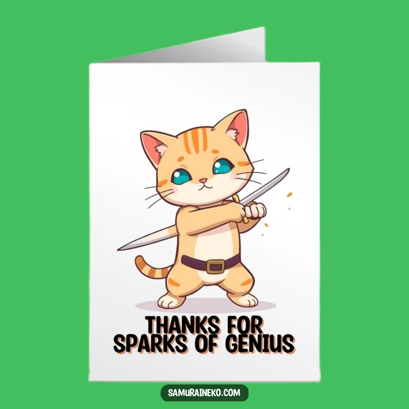 Sharp Free Printable Cat Thank You Card: Sword Sparks - DIY Gift!