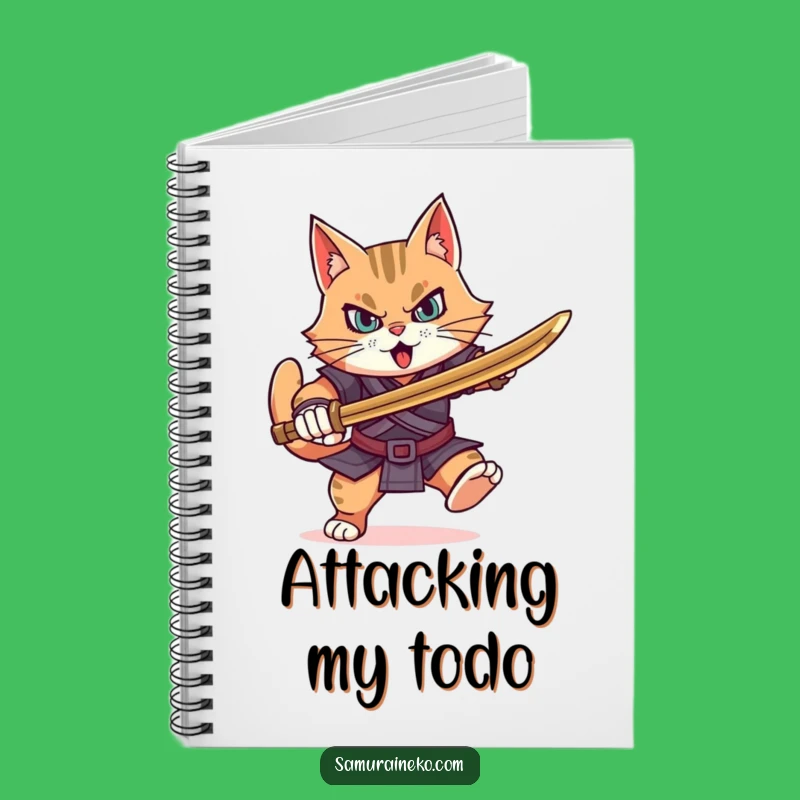 Funny Determined Cat Warrior Notebook: Plan Your Charge, Humorous Funny Gift