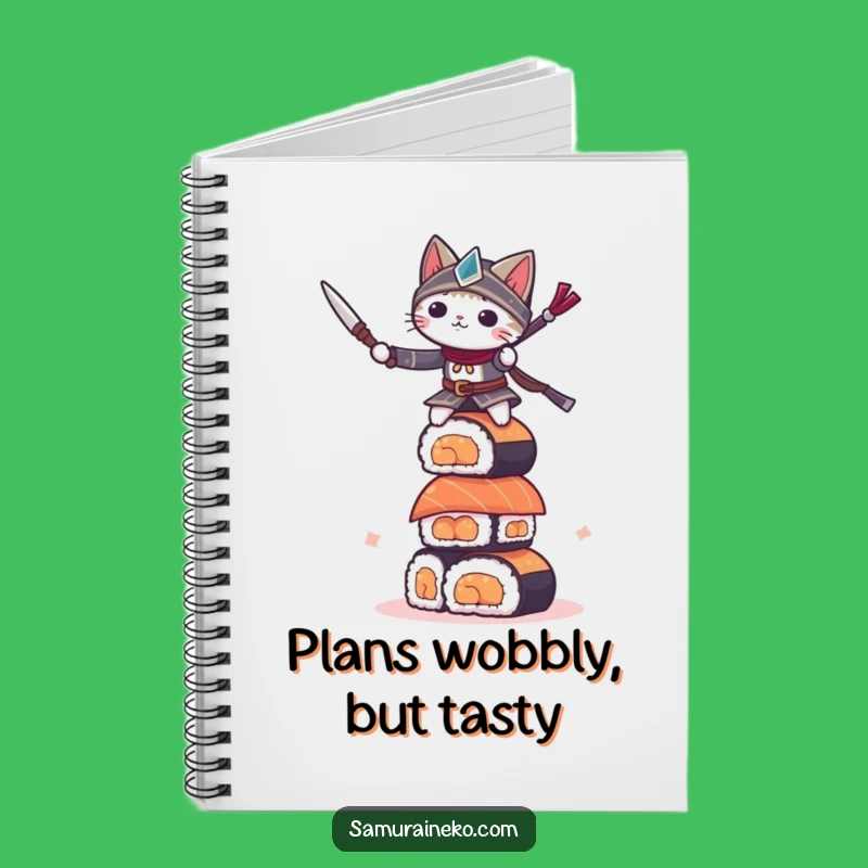 Funny Sushi Cat Warrior Notebook: Jot Down Your Battles, Humorous Funny Gift