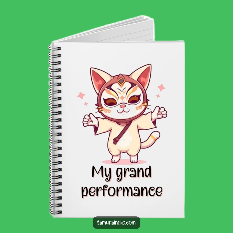 Funny Kabuki Cat Notebook: Journal Your Acts, Hilarious Feline Fun!