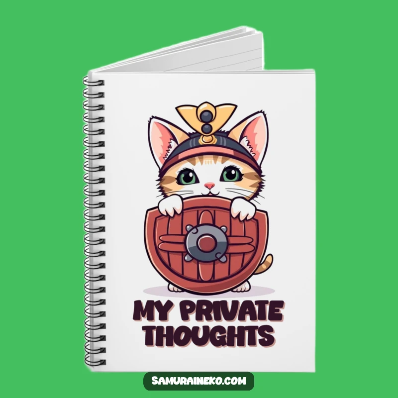 Funny Shy Samurai Kitten Notebook: Feline Protector Journal for Notes & Smiles