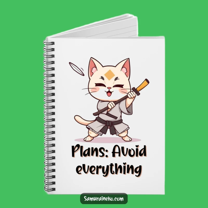 Funny Cat Samurai Shuriken Dodge Notebook: Plan Your Moves, Humorous Funny Gift