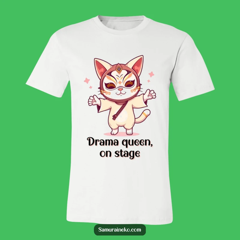 Funny Kabuki Cat T-Shirt: Expressive Dance, Hilarious Feline Style!