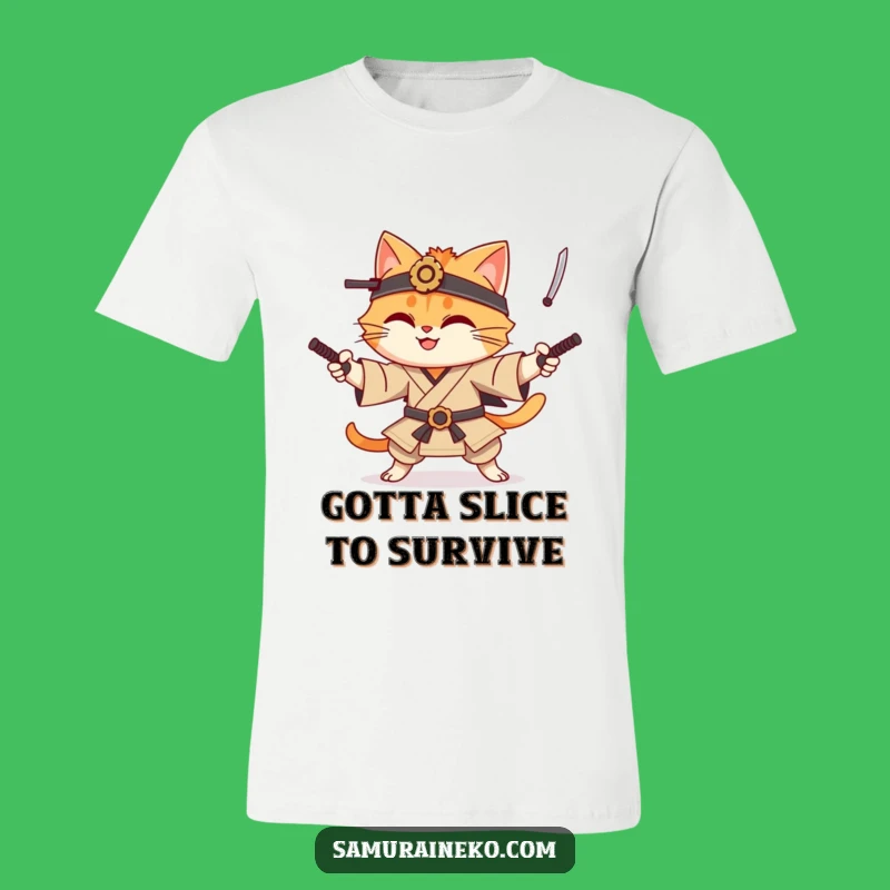 Funny Cat Samurai T-Shirt: Master Juggler Feline Tee Makes a Hilarious Gift
