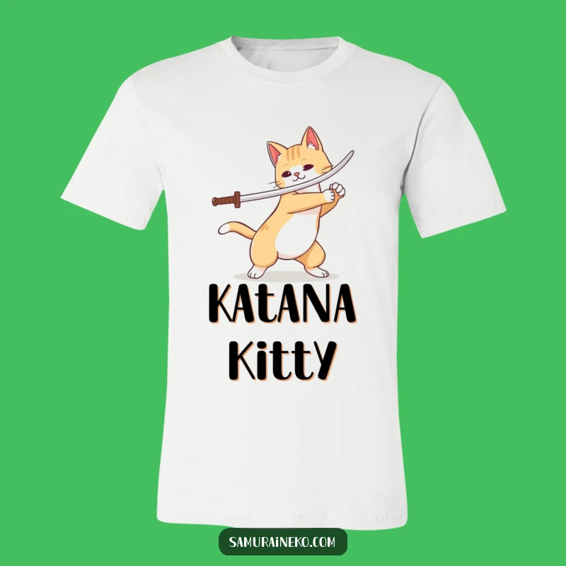 Funny Feline Swordsman T-Shirt: Cat Warrior Sword Flourish, Awesome Gift