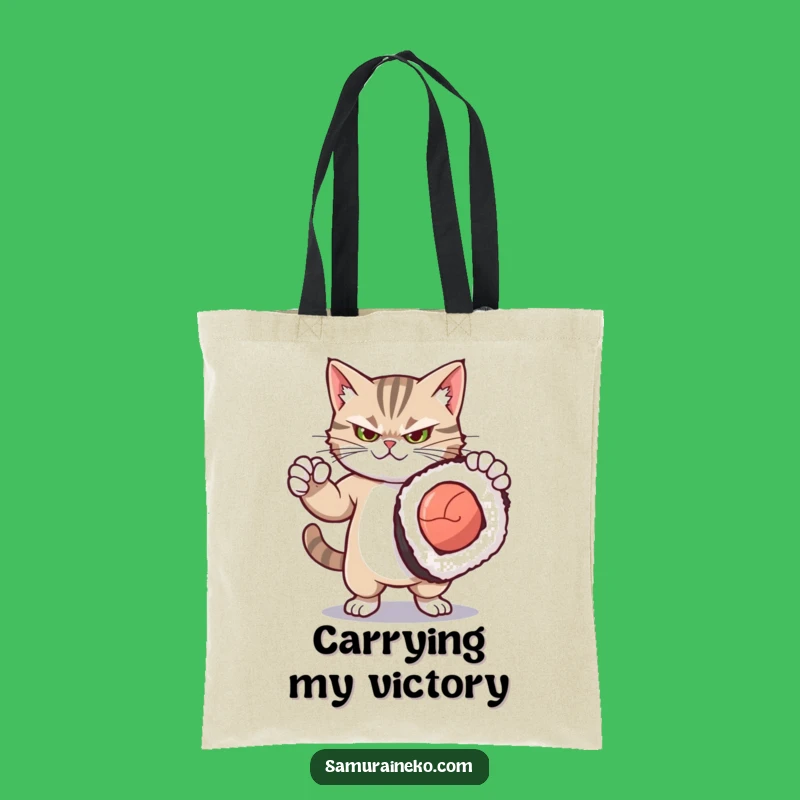 Funny Kitty Sushi Tote Bag: Chic & Dramatic Cat Carry-All for Everyday Fun